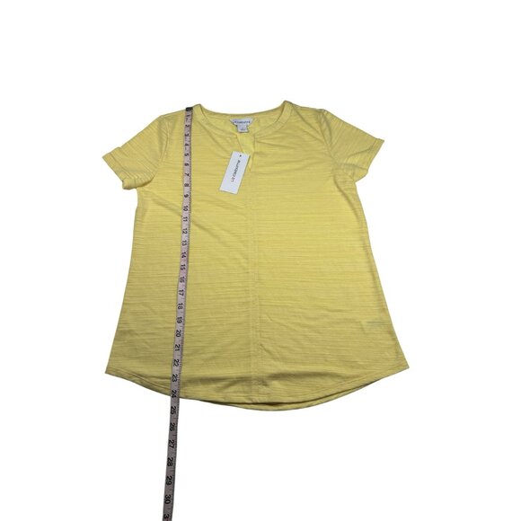 Liz Claiborne Yellow Short-Sleeve Womens Crewneck T-Shirt Size Small NWT - Picture 3 of 4